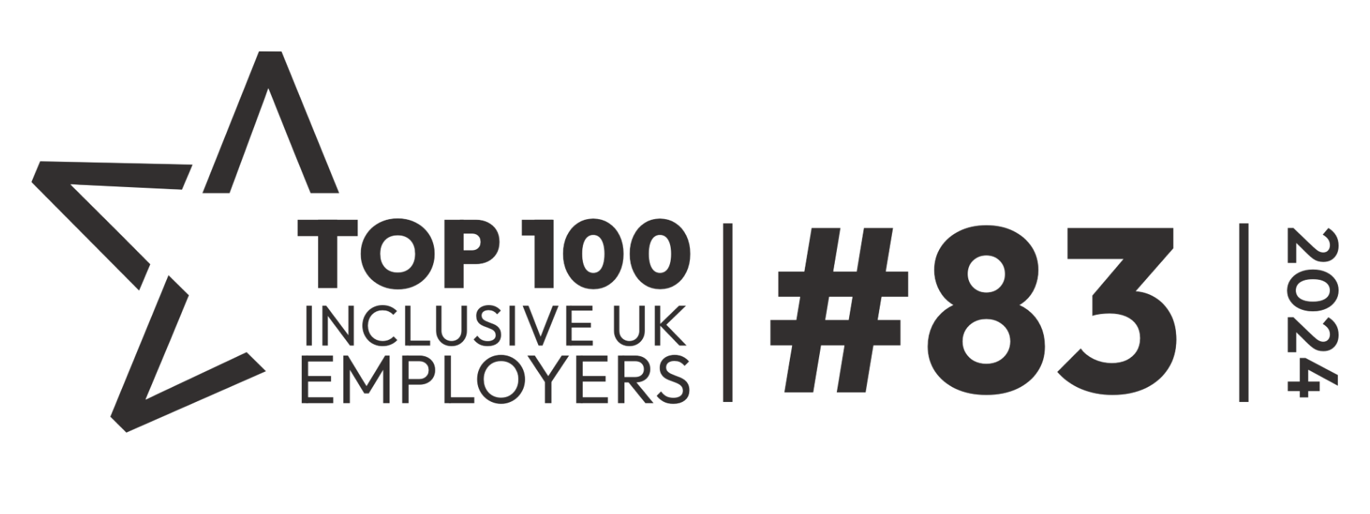 Text logo - Number 83 Top 100 inclusive uk employers